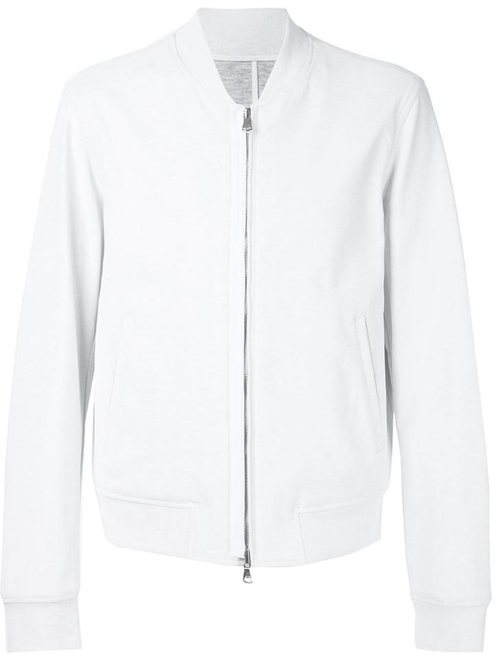 Wooyoungmi Textured Reversible Coated Zip Up Bomber Jacket