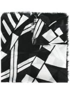 Givenchy Geometric Pattern Scarf, Women's, Black, Silk/cashmere/virgin Wool