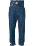 Fendi High-waist Cropped Jeans - Blue