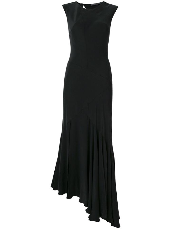 Simonetta Ravizza Asymmetric Ruffled Hem Dress - Black