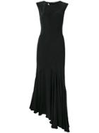 Simonetta Ravizza Asymmetric Ruffled Hem Dress - Black
