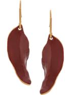 Marni Leaf Earrings - Red