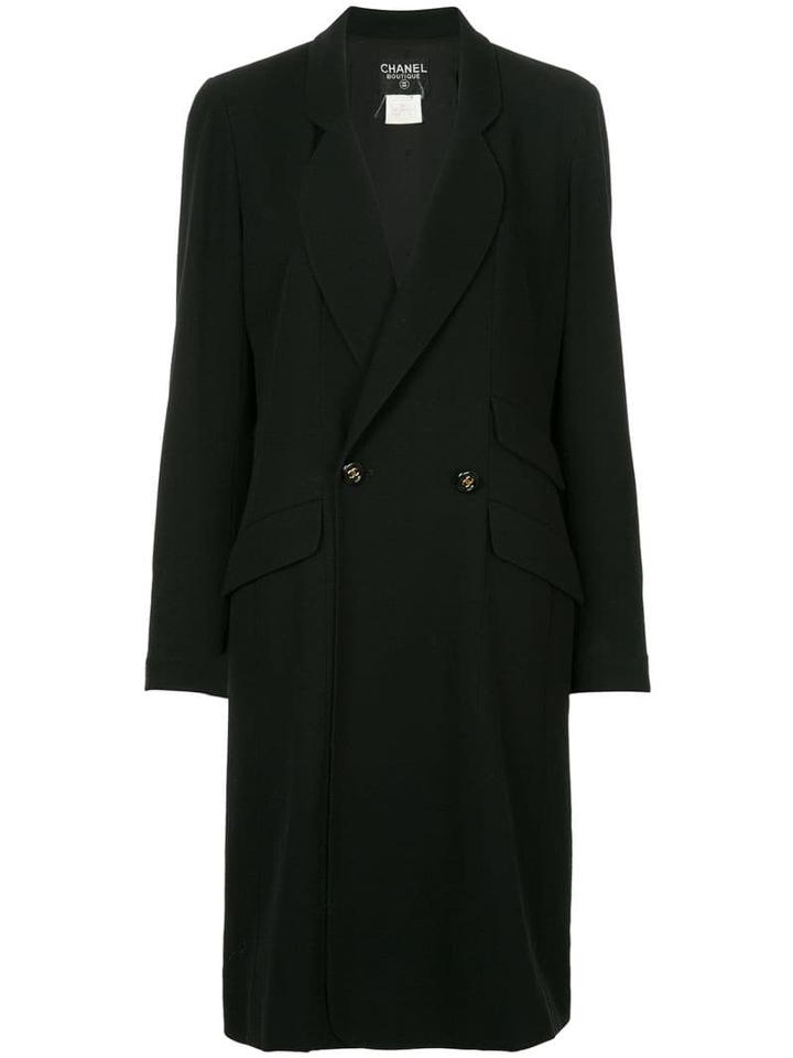 Chanel Pre-owned Double-breasted Midi Coat - Black