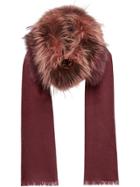Fendi Touch Of Fur Stole - Brown