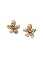 Oscar De La Renta Embellished Flower Earrings - Gold