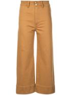Apiece Apart Cropped Straight-cut Trousers - Orange