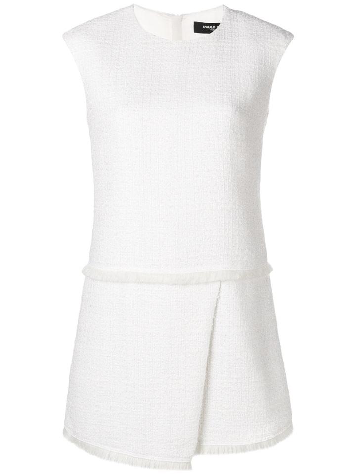 Paule Ka Asymmetric Mini Dress - White