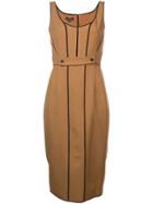 Narciso Rodriguez Contrast Trim Fitted Dress - Gold