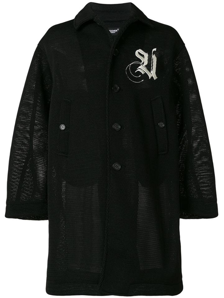 Undercover Embroidered Detail Mesh Coat - Black