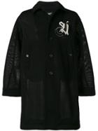 Undercover Embroidered Detail Mesh Coat - Black