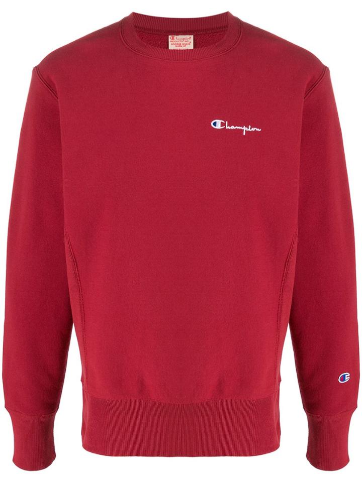 Champion Small Script Crewneck Sweatshirt - Red