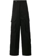 Rick Owens Wide-leg Cargo Trousers, Men's, Size: 50, Black, Cotton
