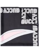 Gucci Bugs Bunny Print Silk Guccy Scarf - Black