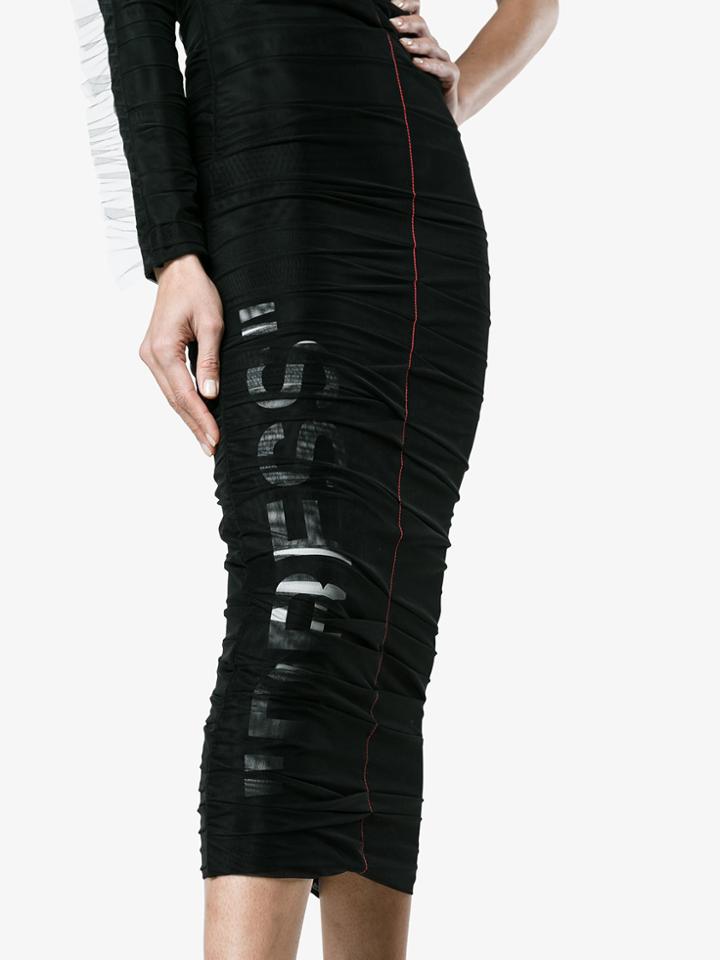 Off-white Tully One Shoulder Dress - Black