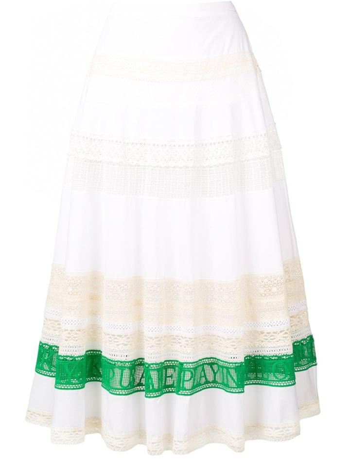 Tory Burch Colour-block Flared Skirt - White