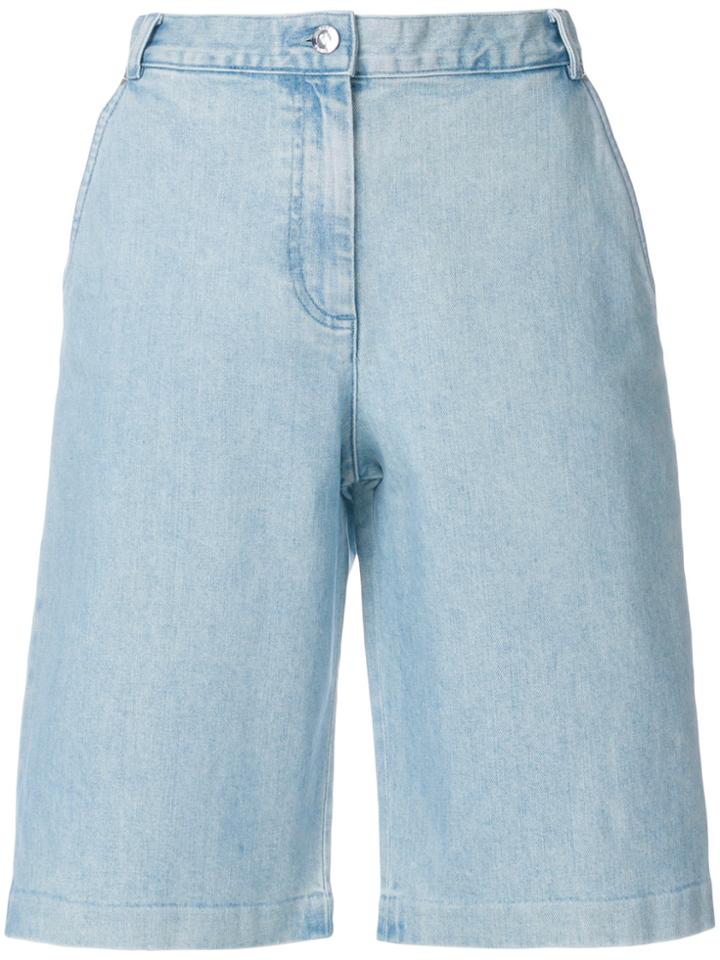 Vanessa Seward Knee-length Denim Shorts - Blue