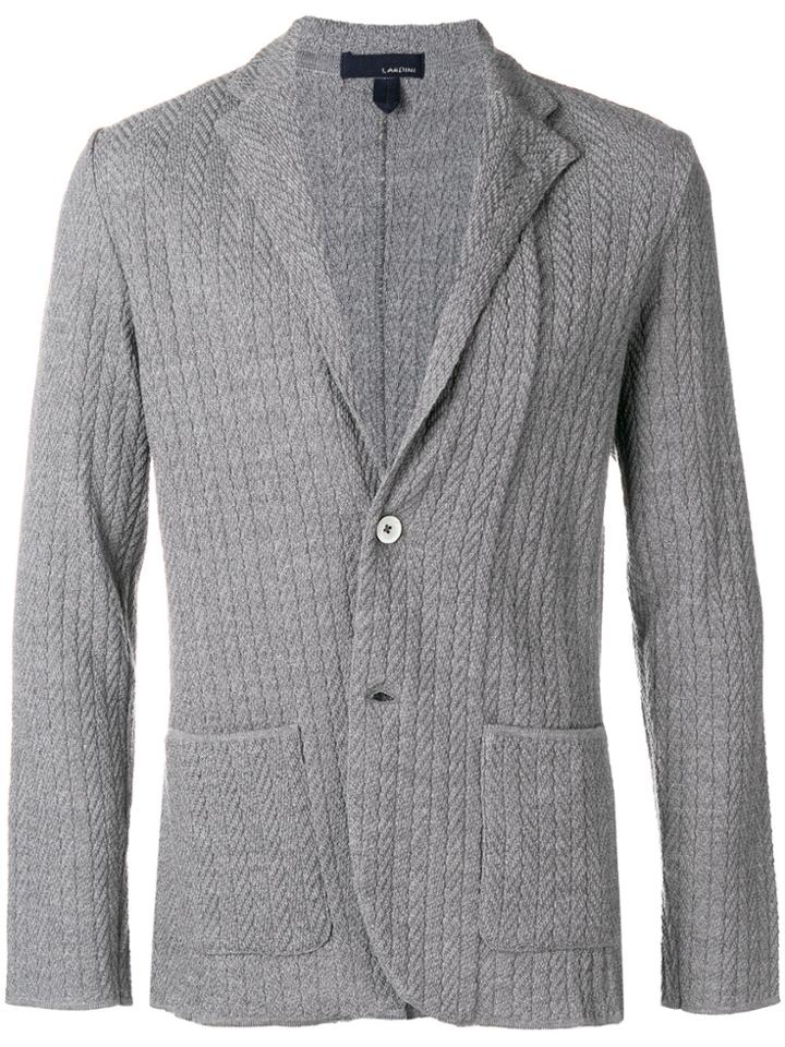 Lardini Patterned Knitted Blazer - Grey