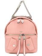 Moschino Quilted Logo Backpack - Pink & Purple