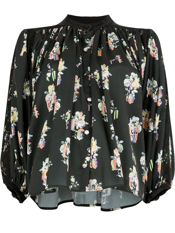Koché Floral Print Blouse - Black