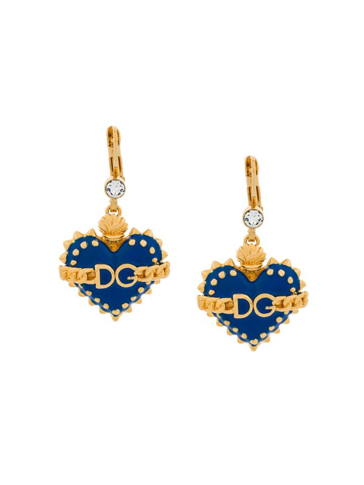 Dolce & Gabbana Heart Drop Clip-on Earrings - Metallic