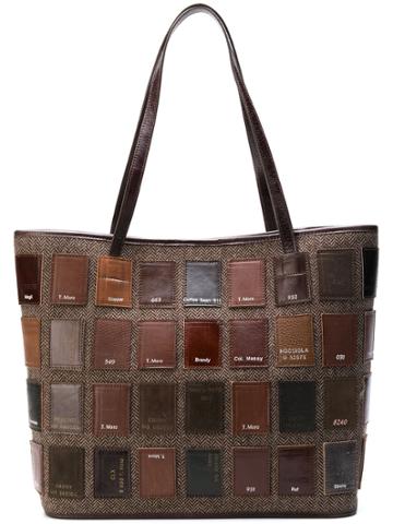 Carmina Campus Patchwork Tote Bag - Brown