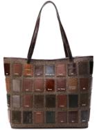 Carmina Campus Patchwork Tote Bag - Brown
