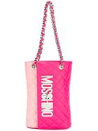 Moschino Two Tone Quilted Tote, Women's, Pink/purple