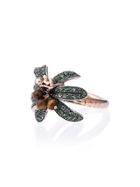 Bibi Van Der Velden 18k Rose Gold Monkey Palm Tsavorite Ring -