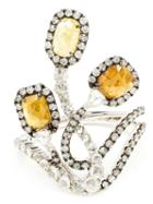 Saqqara 18k White Gold Diamond Three Graces Ring