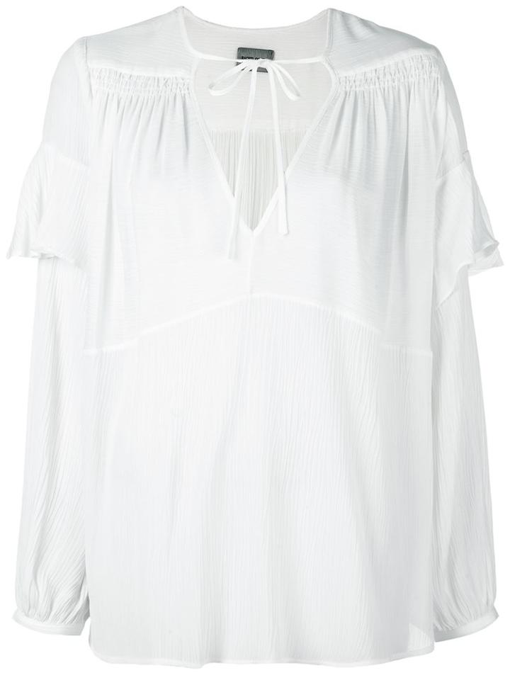 Rachel Comey Willow Ruffle Blouse, Women's, Size: 4, White, Viscose