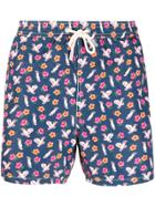 Mc2 Saint Barth Bird Pattern Swimming Shorts - Blue