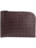 Alexander Mcqueen Half-zip Studded Pouch - Red