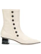 Rue St Button Detailed Ankle Boots - Nude & Neutrals