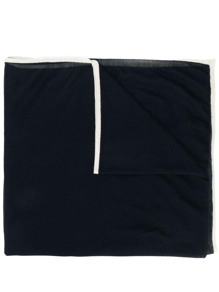 Faliero Sarti Contrast-hem Scarf - Blue