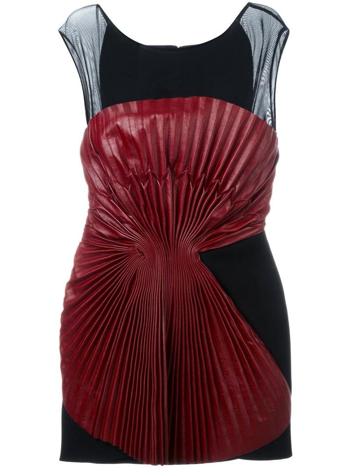 Jay Ahr Pleated Panel Mini Dress, Women's, Size: 34, Red, Elastodiene/nylon/polyester/spandex/elastane