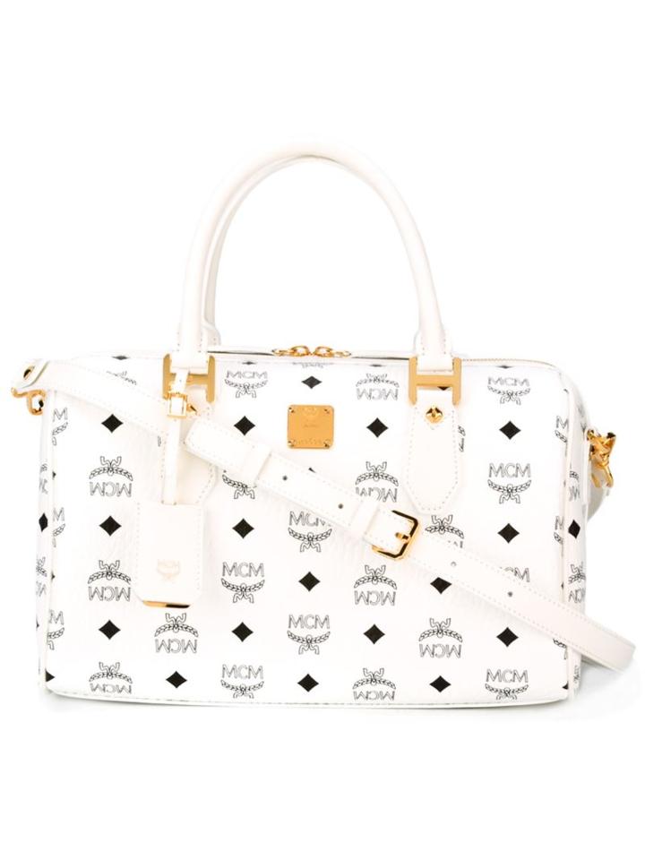 Mcm 'visetos Heritage Boston' Logo Print Tote Bag