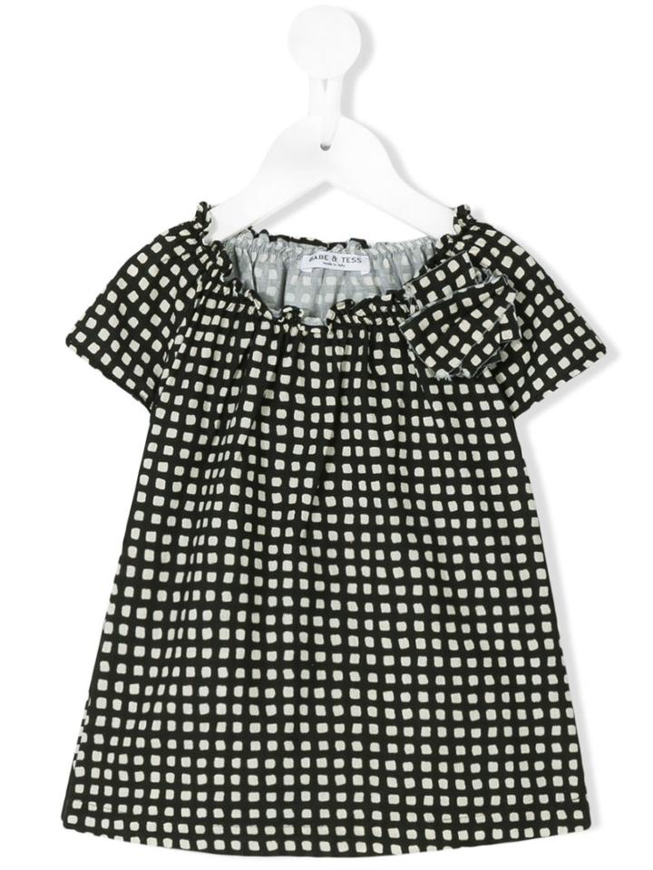 Babe And Tess - Checked Dress - Kids - Cotton - 6 Mth, Black