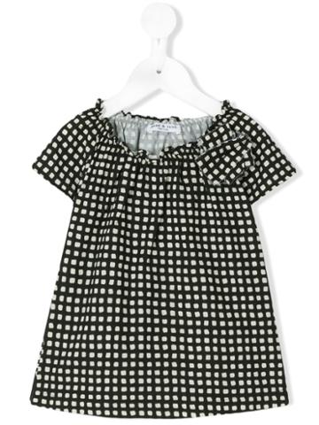 Babe And Tess - Checked Dress - Kids - Cotton - 6 Mth, Black