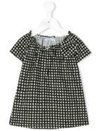 Babe And Tess - Checked Dress - Kids - Cotton - 6 Mth, Black