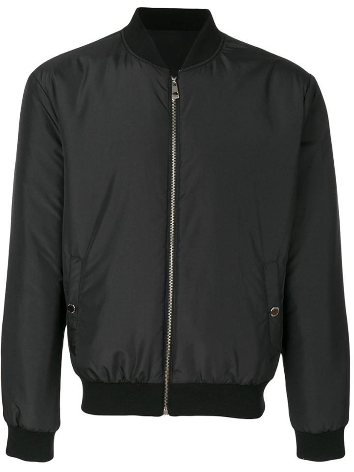Versace Collection Zipped Bomber Jacket - Black