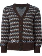 Marc Jacobs Intarsia Embellished Cardigan, Women's, Size: Small, Brown, Wool