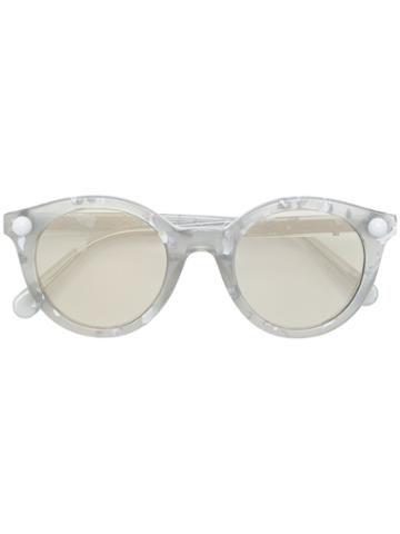 Christopher Kane Eyewear Round Frame Marble-effect Sunglasses - Grey