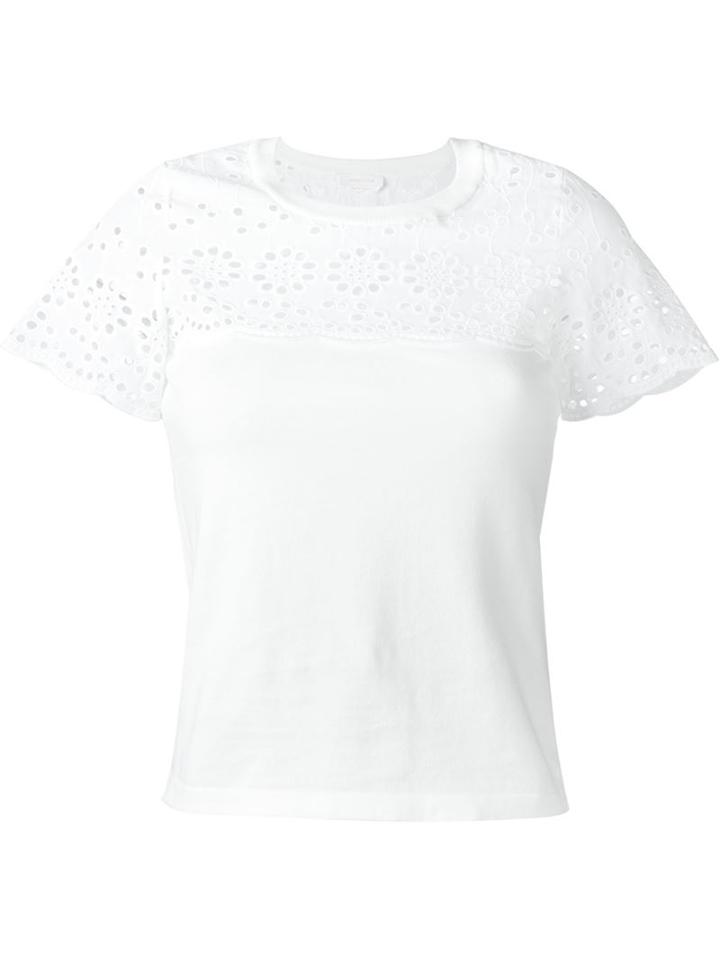 See By Chloé Broderie Anglaise Panel T-shirt