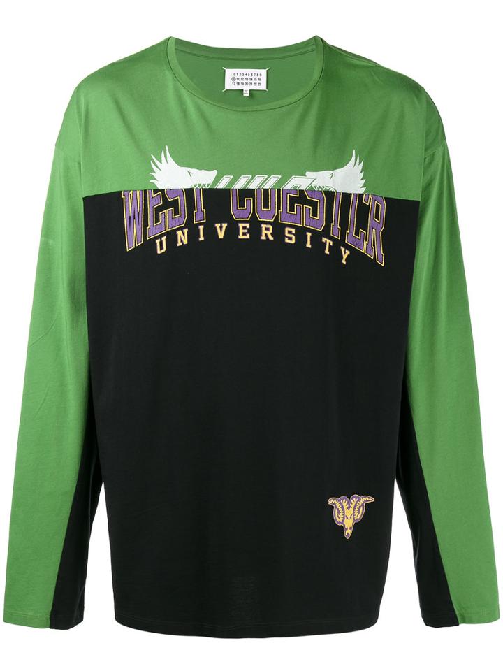 Maison Margiela - Patchwork Long Sleeve T-shirt - Men - Cotton - 52, Green, Cotton