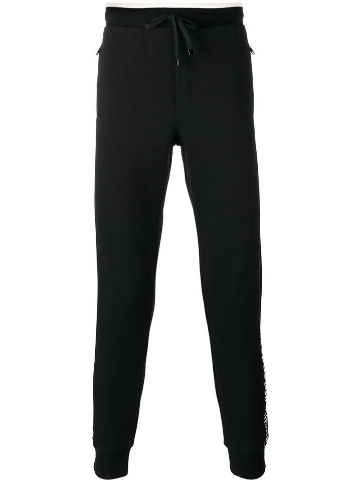 Dolce & Gabbana Side-logo Track Trousers, Men's, Size: 52, Black, Cotton