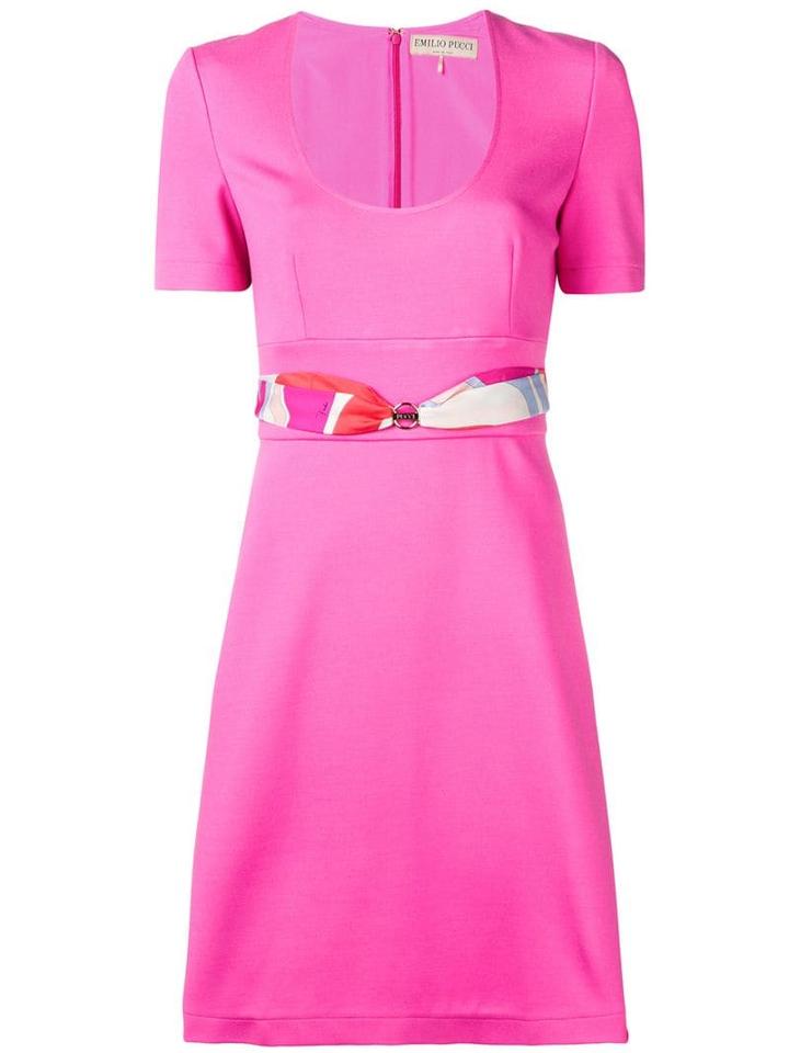 Emilio Pucci Belted Punto Milano Knit Dress - Pink