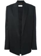 Saint Laurent - Open Front Jacket - Women - Silk/cotton/wool - 36, Black, Silk/cotton/wool