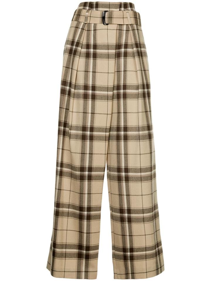 Des Prés Plaid Flared Trousers - Multicolour