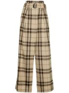 Des Prés Plaid Flared Trousers - Multicolour