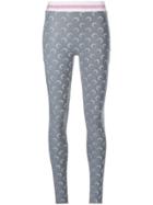 Marine Serre Moon Print Reflective Stirrup Pants - Silver